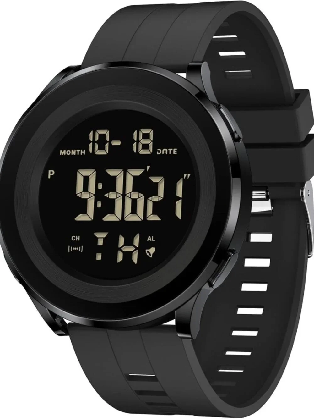 Men's Black Waterproof Tactical Military Digital Sports Watch - Durable